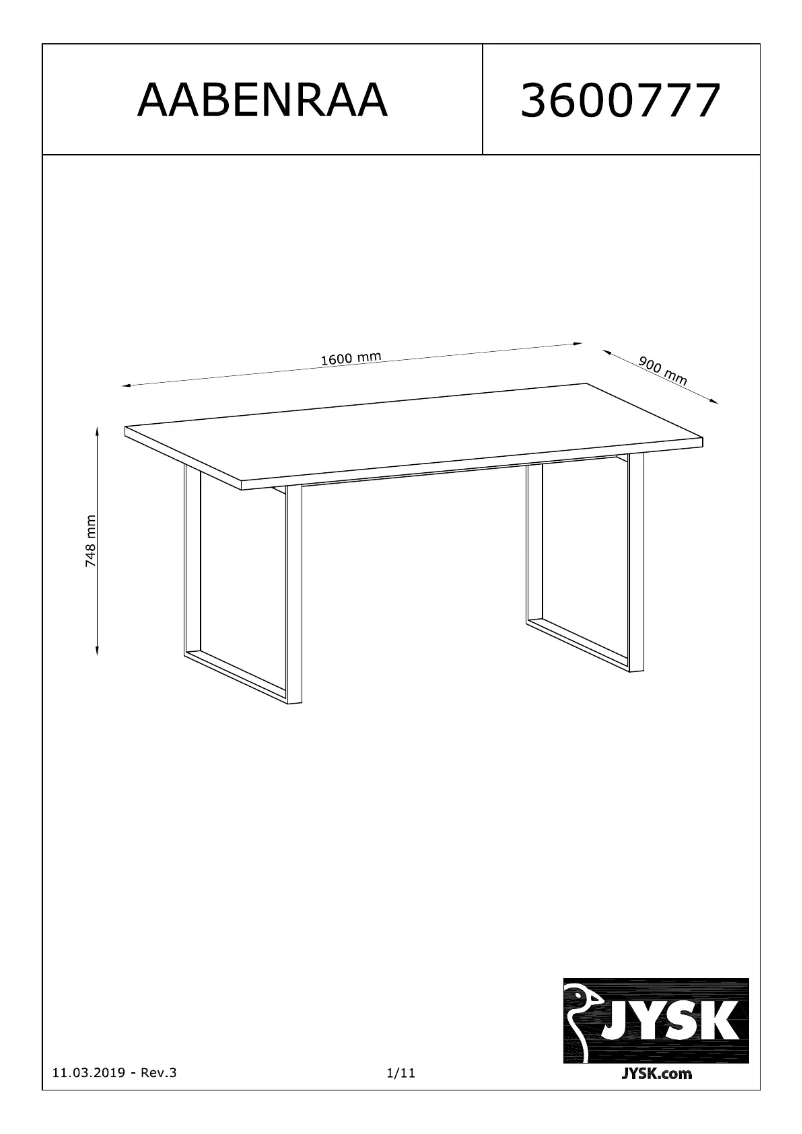Image de la première page du manuel de l'appareil Aabenraa
