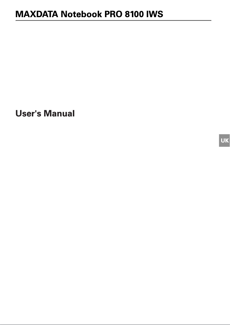 Page 1 de la notice Manuel utilisateur Maxdata Pro 8100iws
