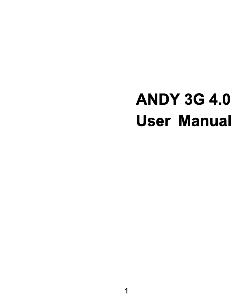 Page n°1 - Manuel utilisateur YEZZ Andy 3G 4.0