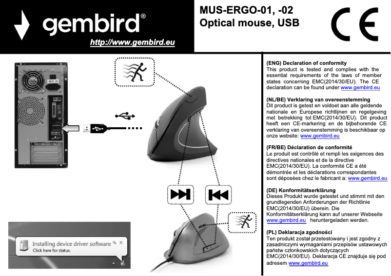 Page n°1 - Manuel utilisateur Gembird MUS-ERGO-01