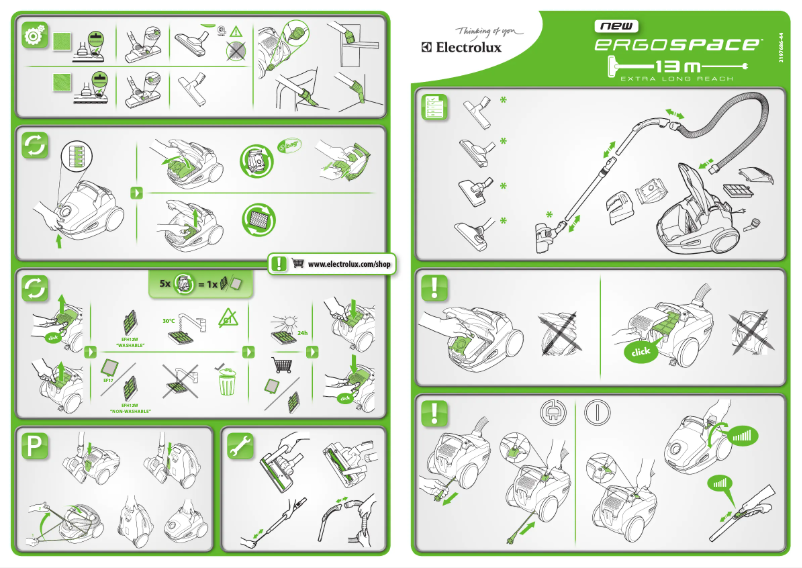 Page 1 de la notice Manuel utilisateur Electrolux ErgoSpace ZE335