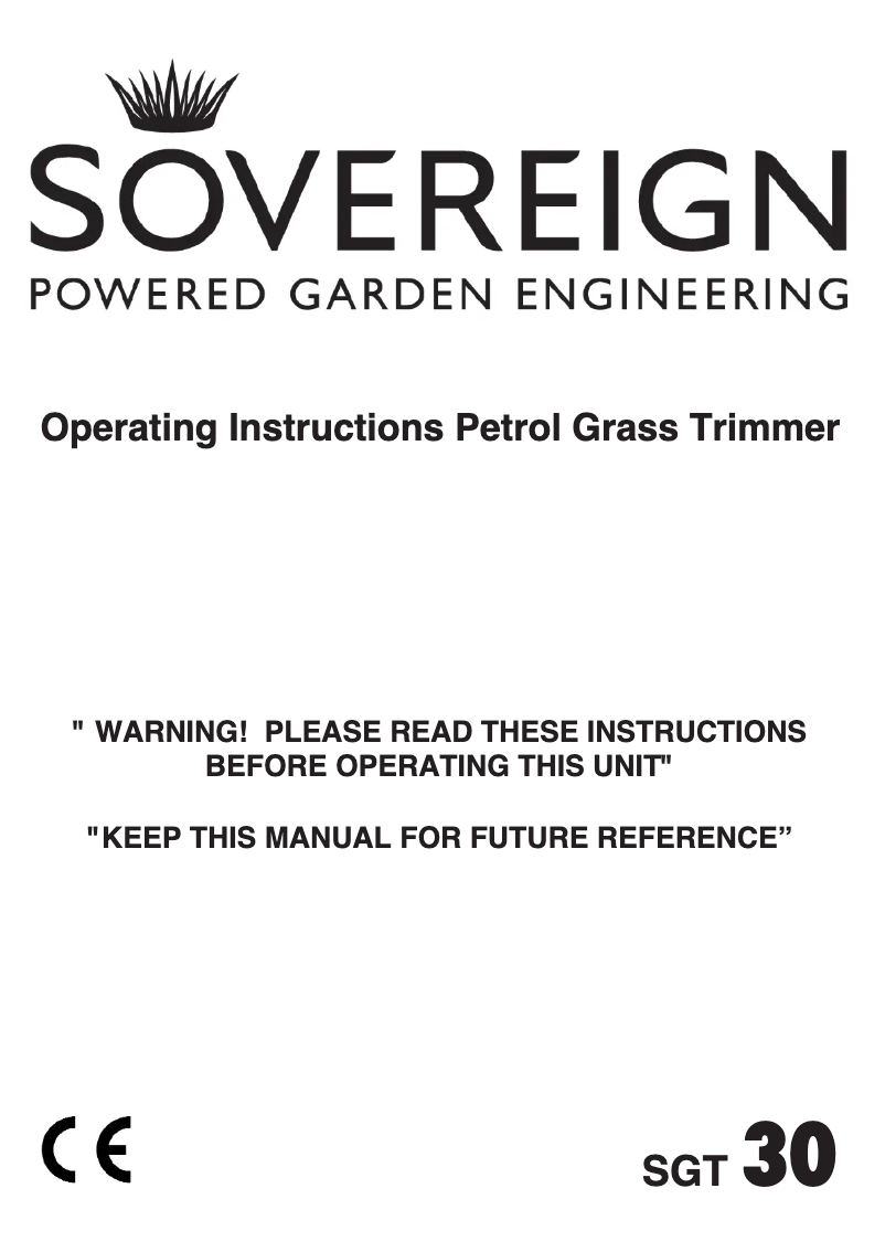 Page 1 de la notice Manuel utilisateur Sovereign SGT 30