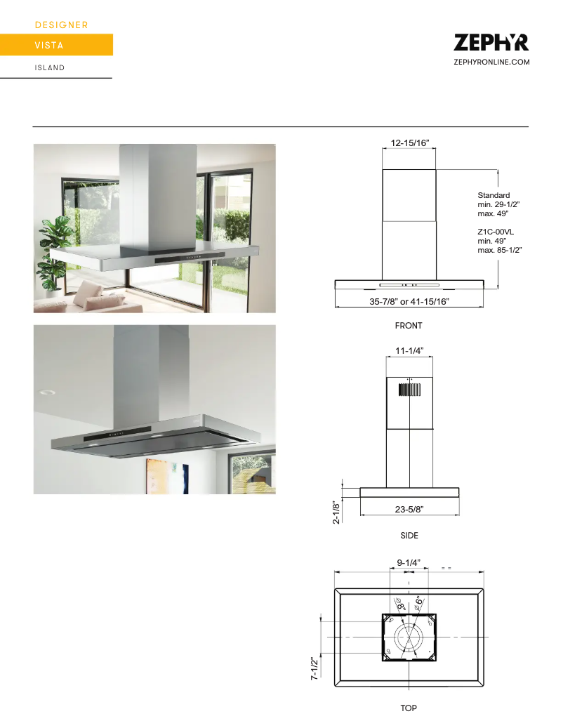 Page n°1 - Fiche technique Zephyr DVL-E36ASSX