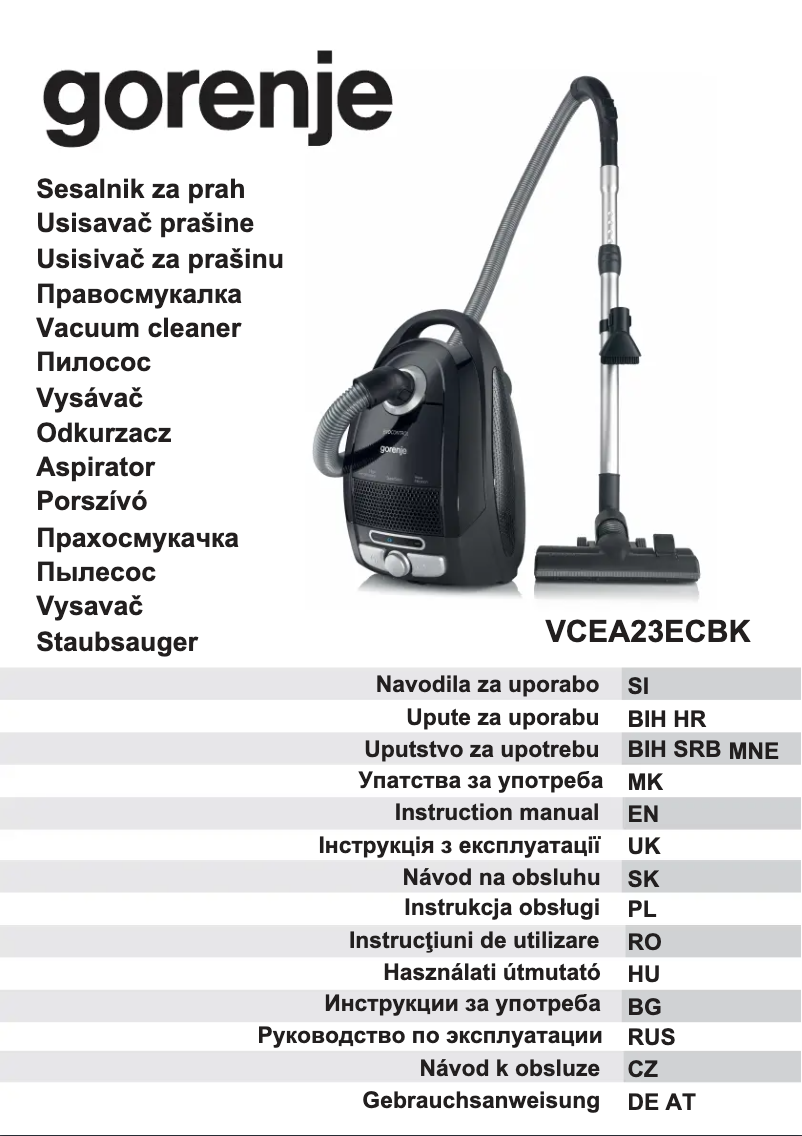 Page n°1 - Manuel utilisateur Gorenje VCEA23ECBK
