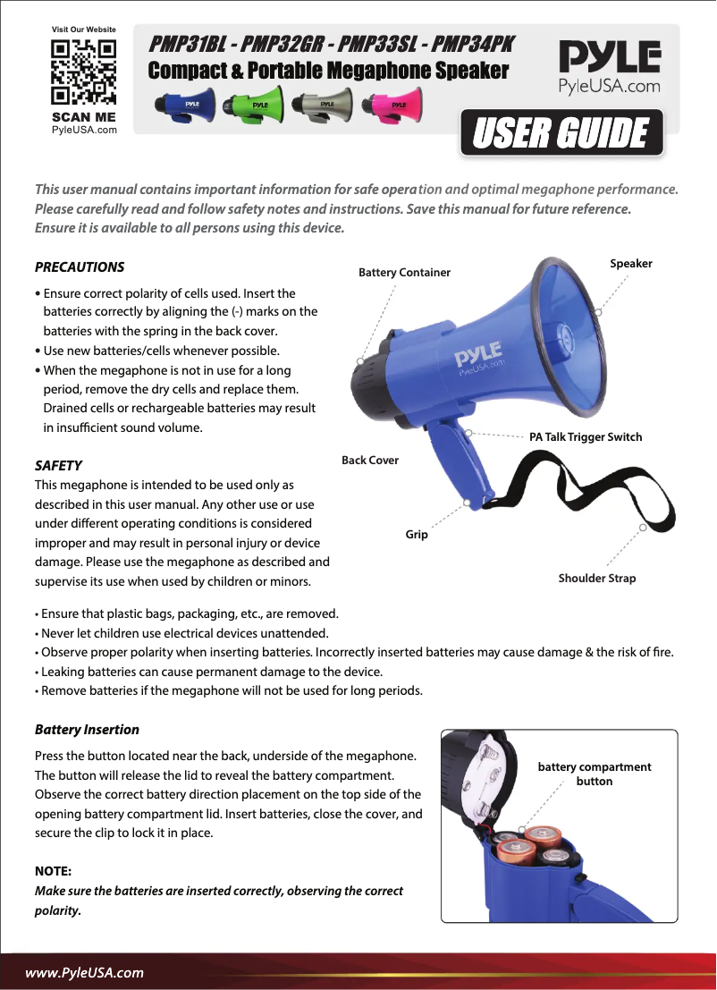 Image de la première page du manuel de l'appareil PMP32GR