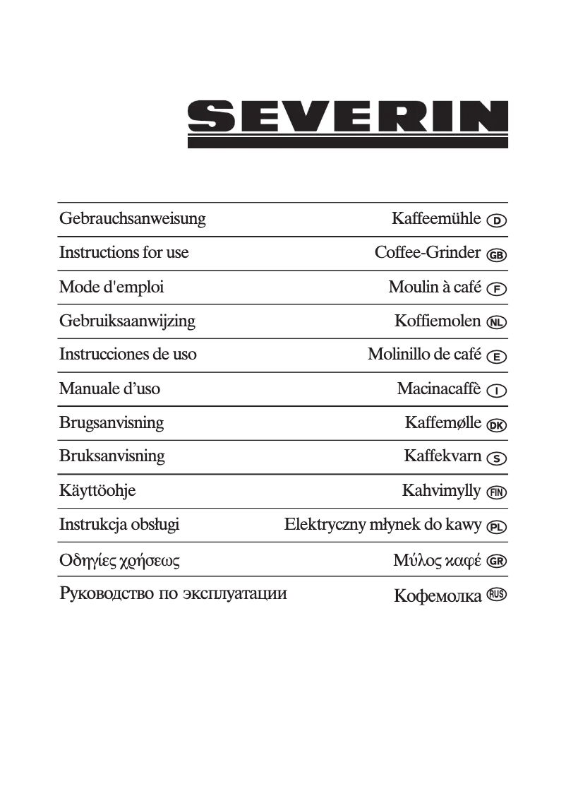 Page n°1 - Manuel utilisateur Severin KM 3878
