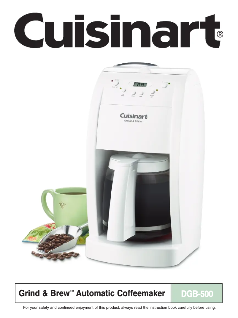 Page 1 de la notice Manuel utilisateur Cuisinart Grind & Brew DGB-500