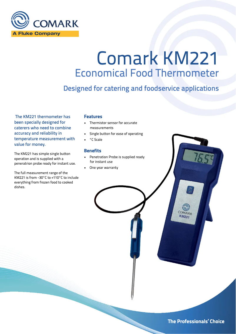 Page 1 de la notice Manuel utilisateur Comark KM221