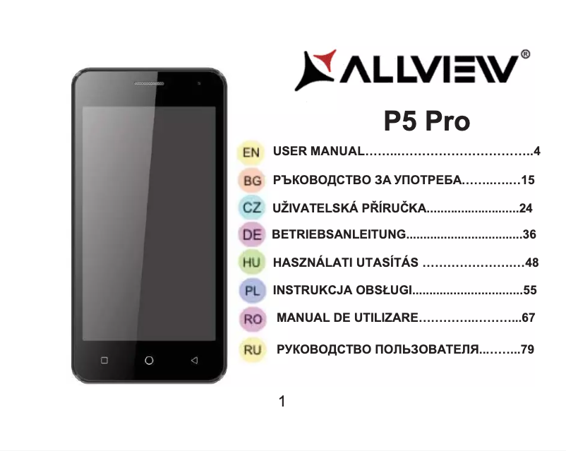 Page n°1 - Manuel utilisateur Allview P5 Pro