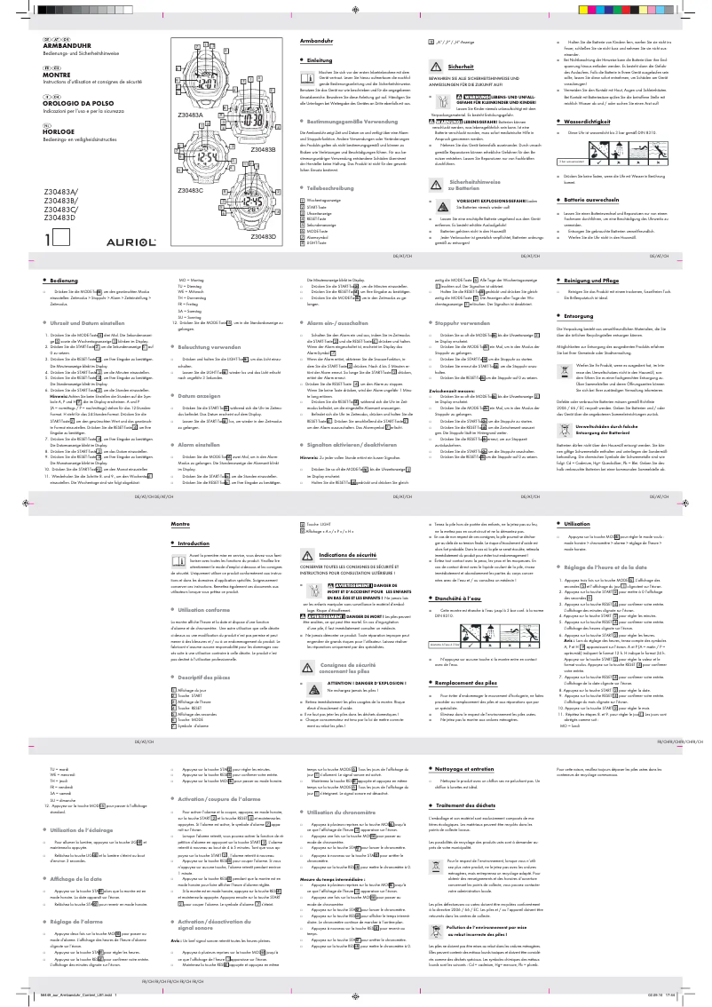 Image de la première page du manuel de l'appareil Z30483B