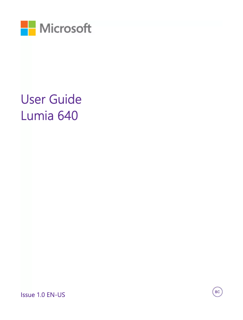 Page 1 de la notice Manuel utilisateur Nokia Lumia 640