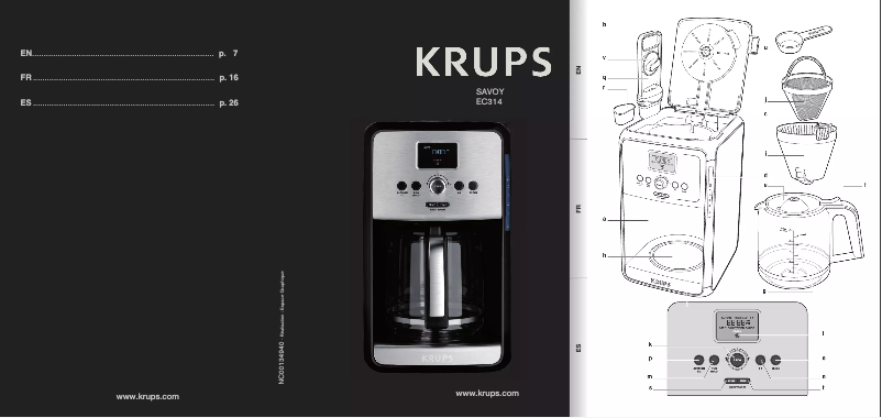 Page 1 de la notice Manuel utilisateur Krups Savoy EC314