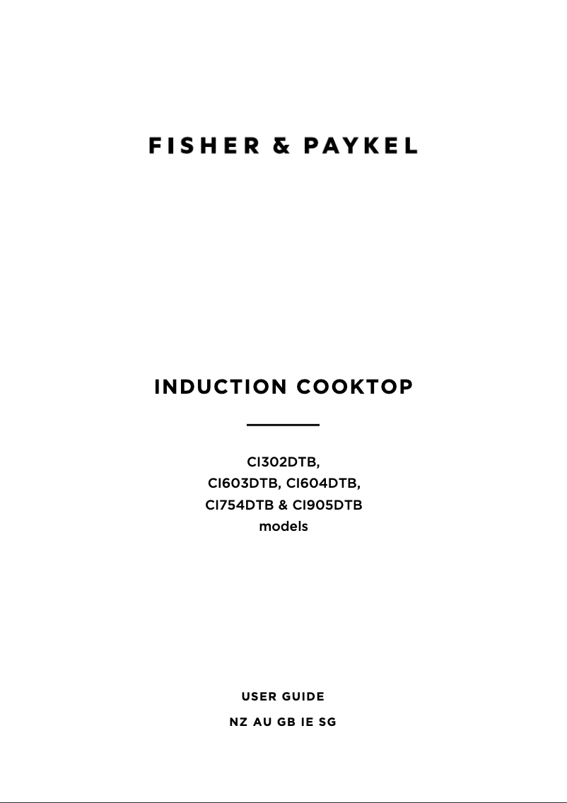 Page 1 de la notice Manuel utilisateur Fisher & Paykel CI604DTB2
