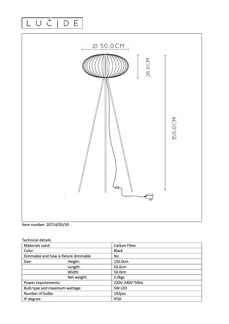 Image de la première page du manuel de l'appareil Carbony 20714/05/30