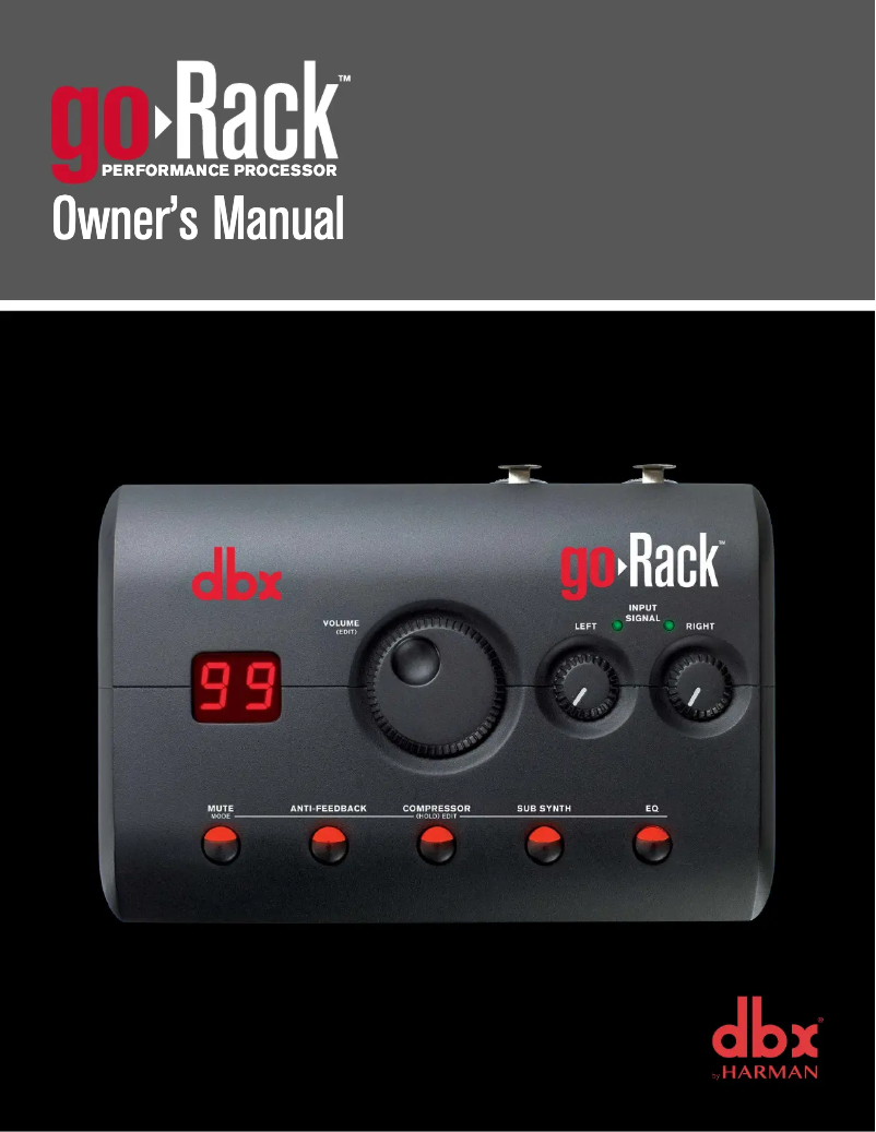 Page n°1 - Manuel utilisateur DBX goRack