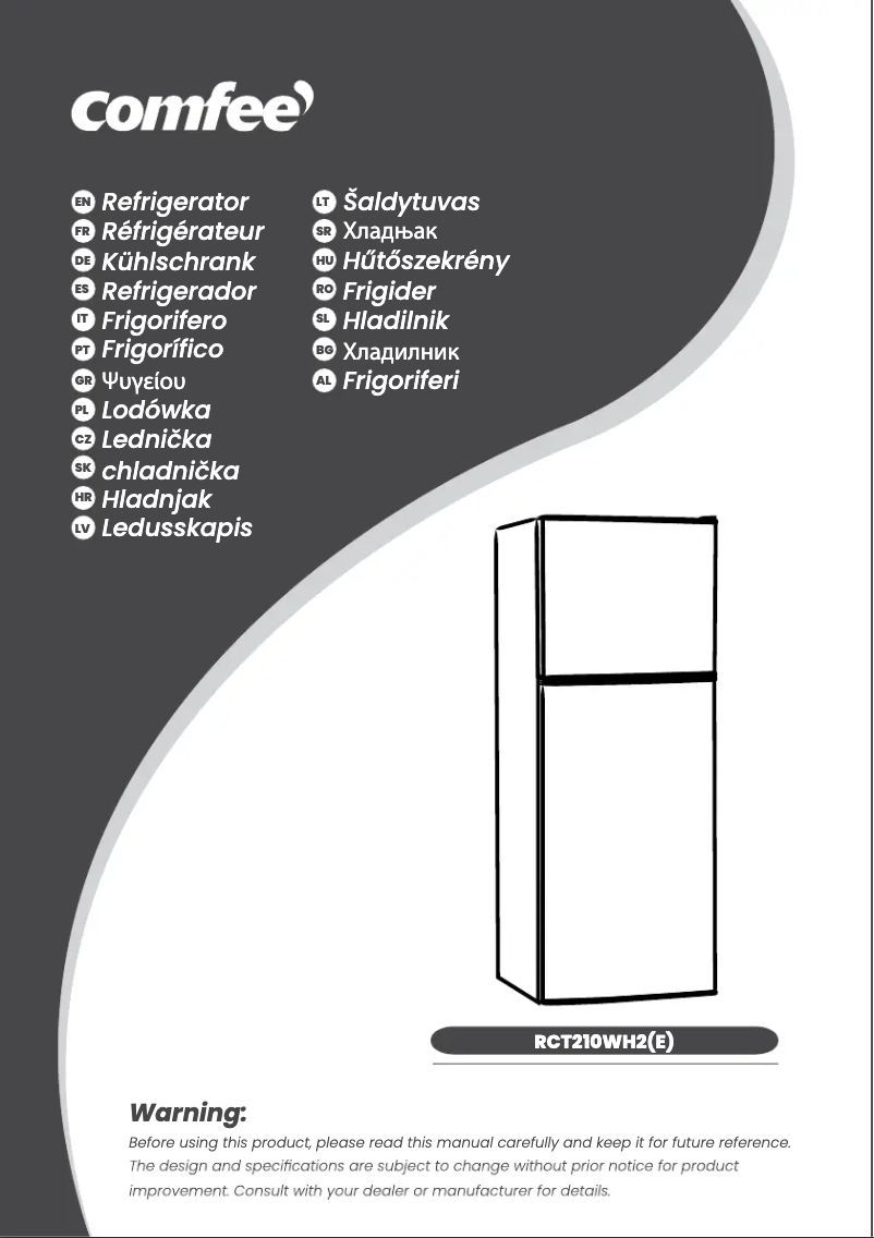 Image de la première page du manuel de l'appareil RCT210WH2
