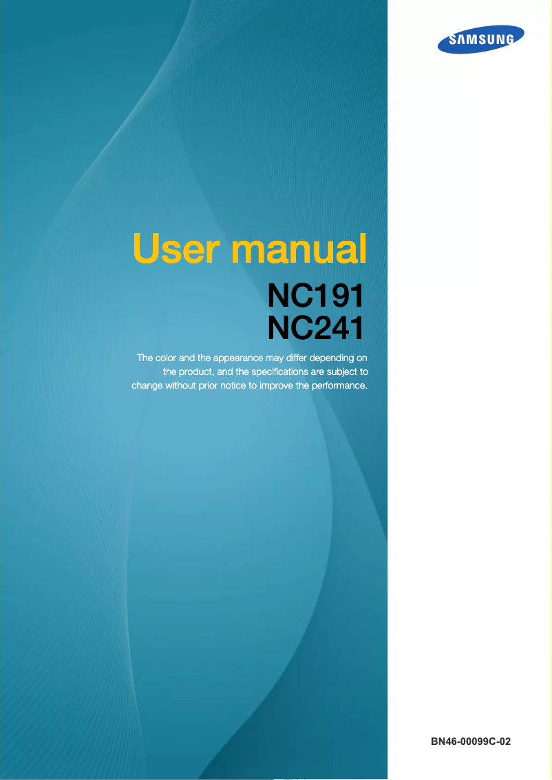 Image de la première page du manuel de l'appareil SyncMaster NC191