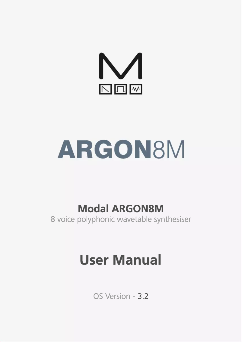 Page 1 de la notice Manuel utilisateur Modal Electronics Argon 8M