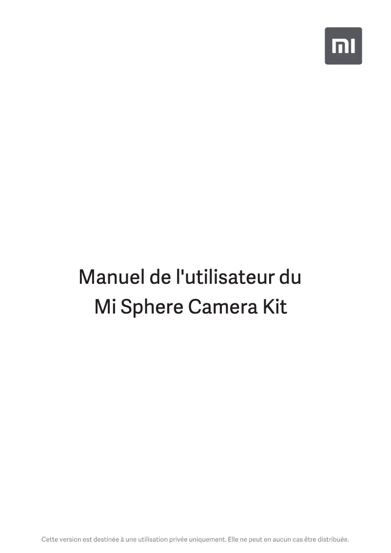 Image de la première page du manuel de l'appareil Mi Sphere Camera Kit