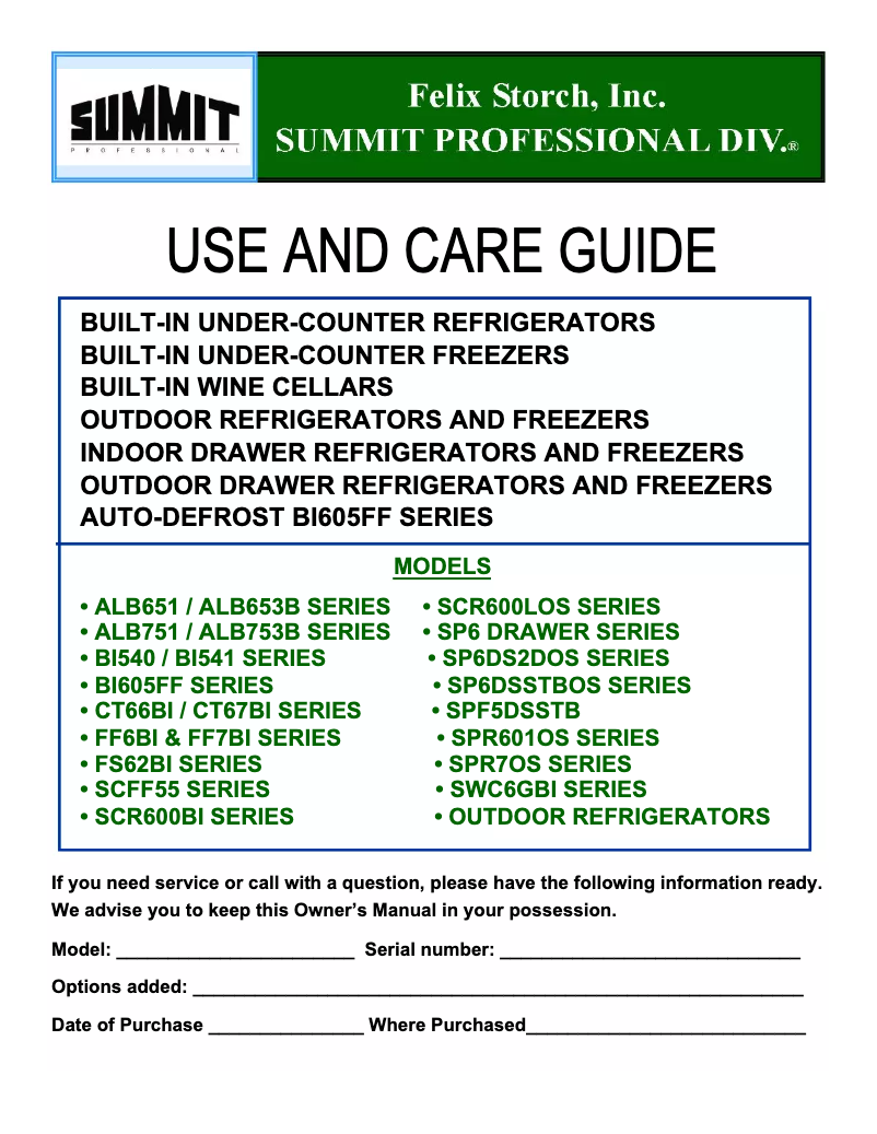 Page 1 de la notice Manuel utilisateur Summit SP6DS7