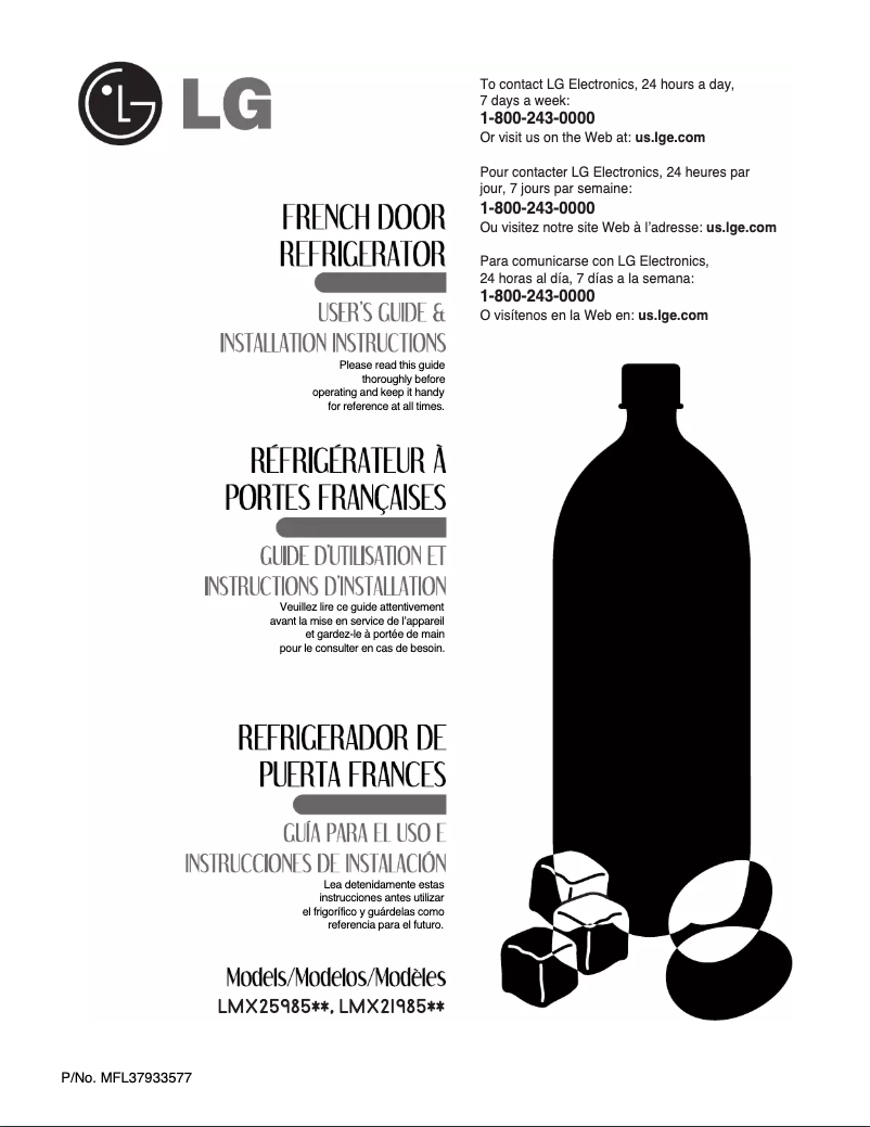 Page 1 de la notice Manuel utilisateur LG LMX25985SW