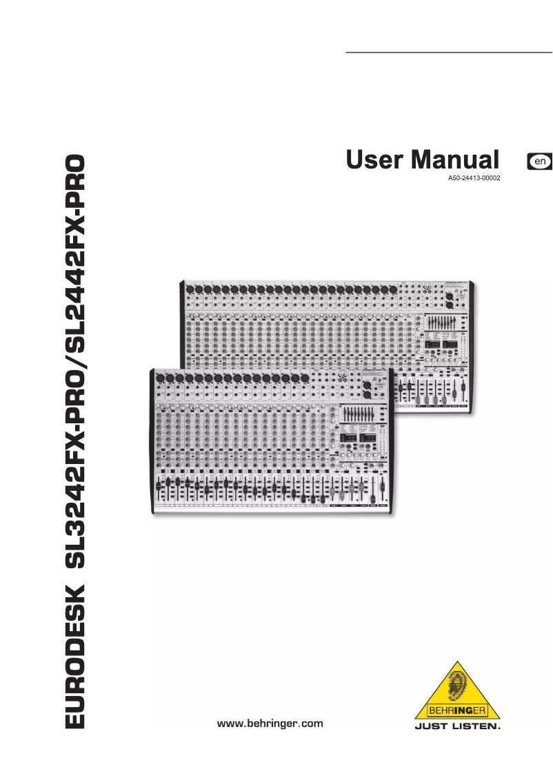 Página 1 del manual Manual de usuario Behringer Eurodesk SX3242FX-PRO