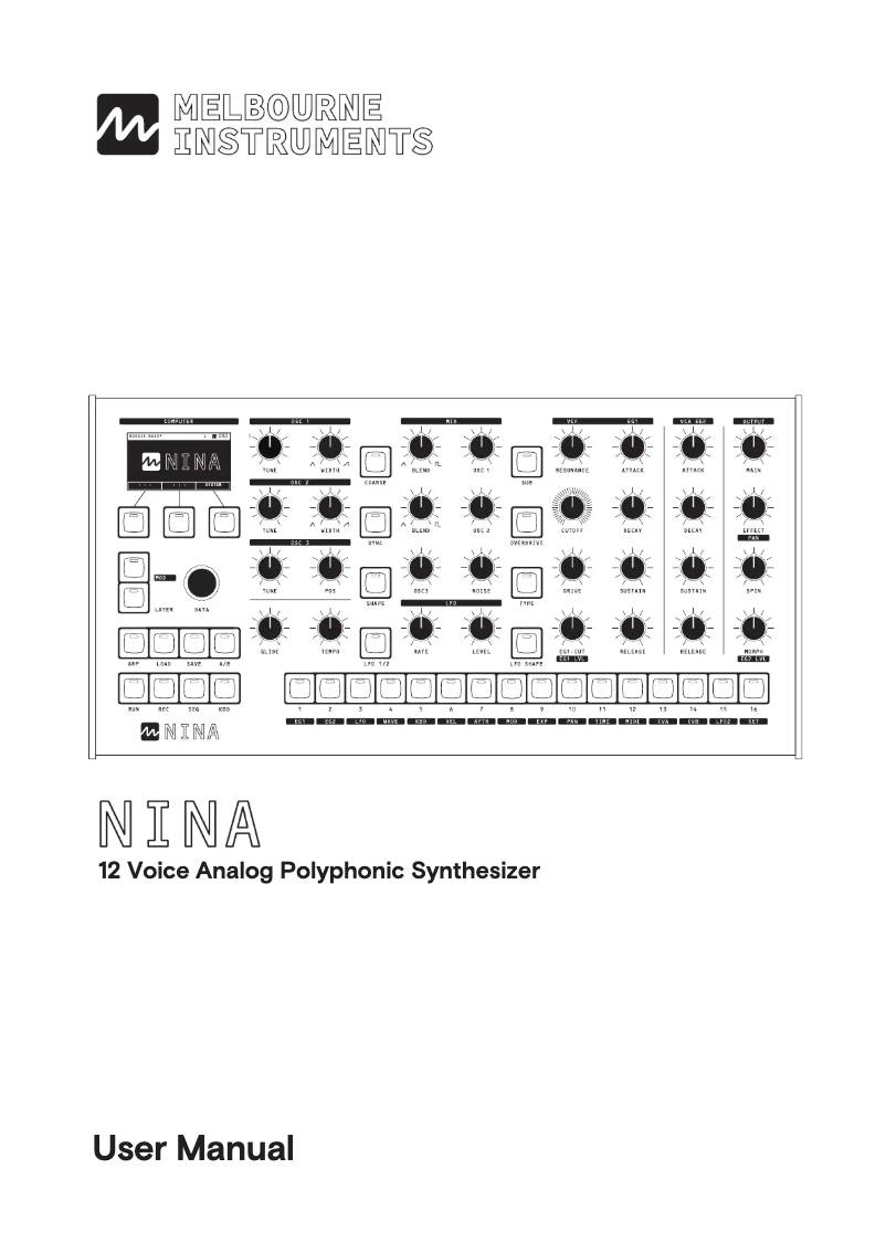 Page n°1 - Manuel utilisateur Melbourne Instruments Nina