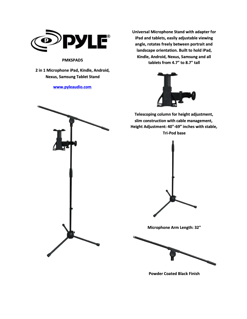 Page n°1 - Manuel utilisateur Pyle PMKSPAD5
