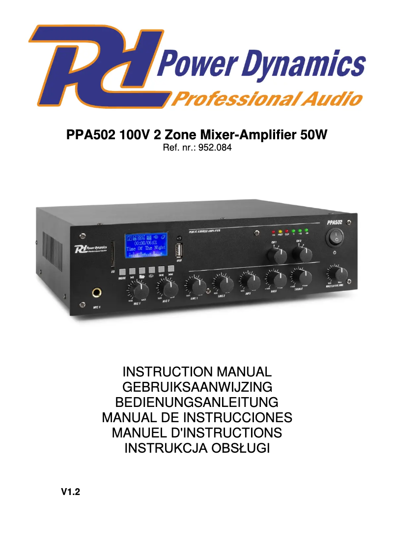 Página 1 del manual Manual de usuario Power Dynamics PPA502