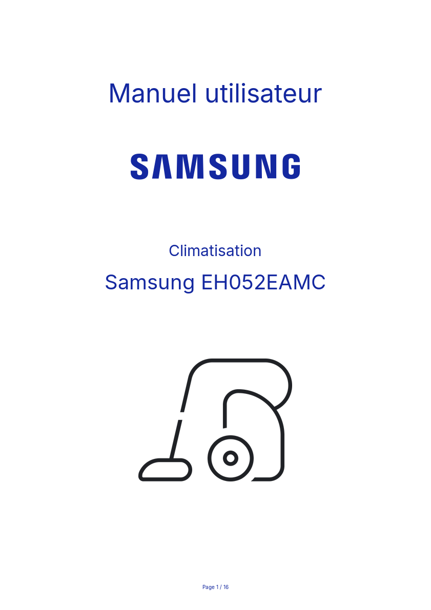 Page n°1 - Manuel utilisateur Samsung EH052EAMC
