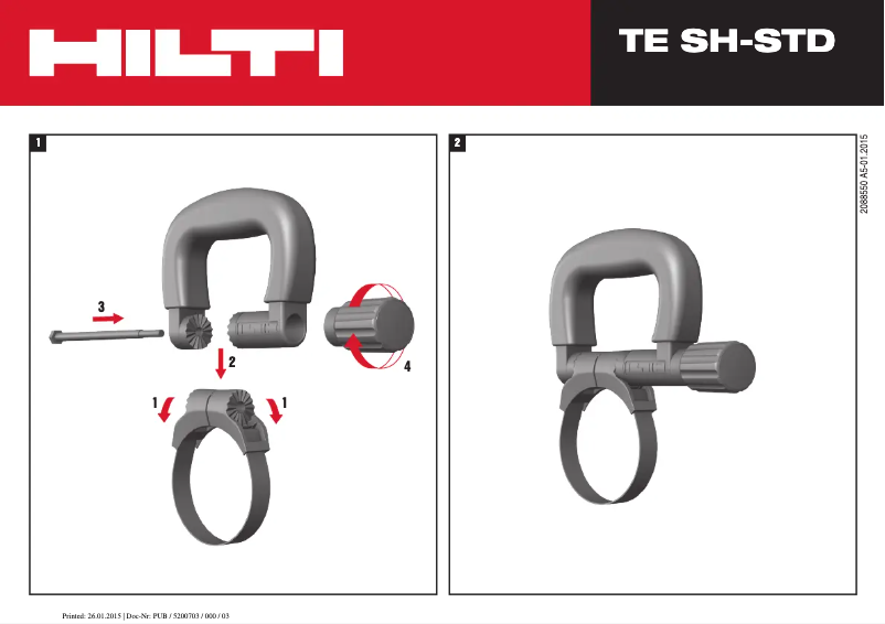 Page 1 de la notice Manuel utilisateur Hilti TE SH-STD 2