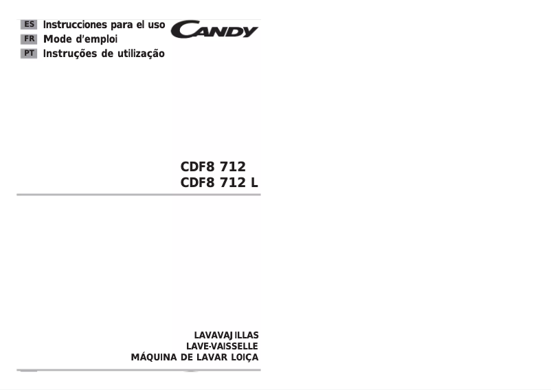 Page 1 de la notice Manuel utilisateur Candy CDF8 712-S