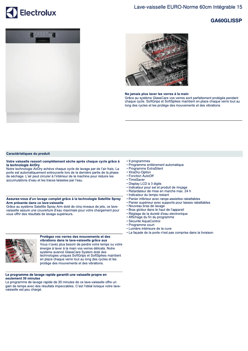 Image de la première page du manuel de l'appareil GA60GLISSP