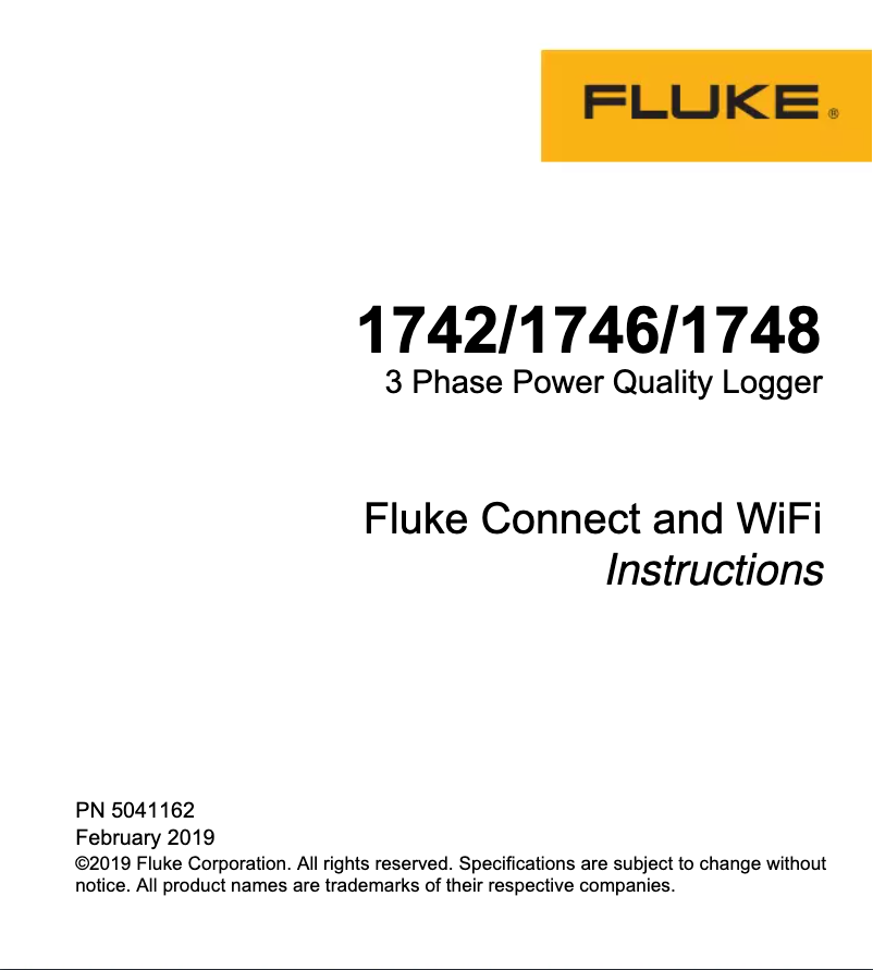 Page n°1 - Instructions / montage Fluke 1746