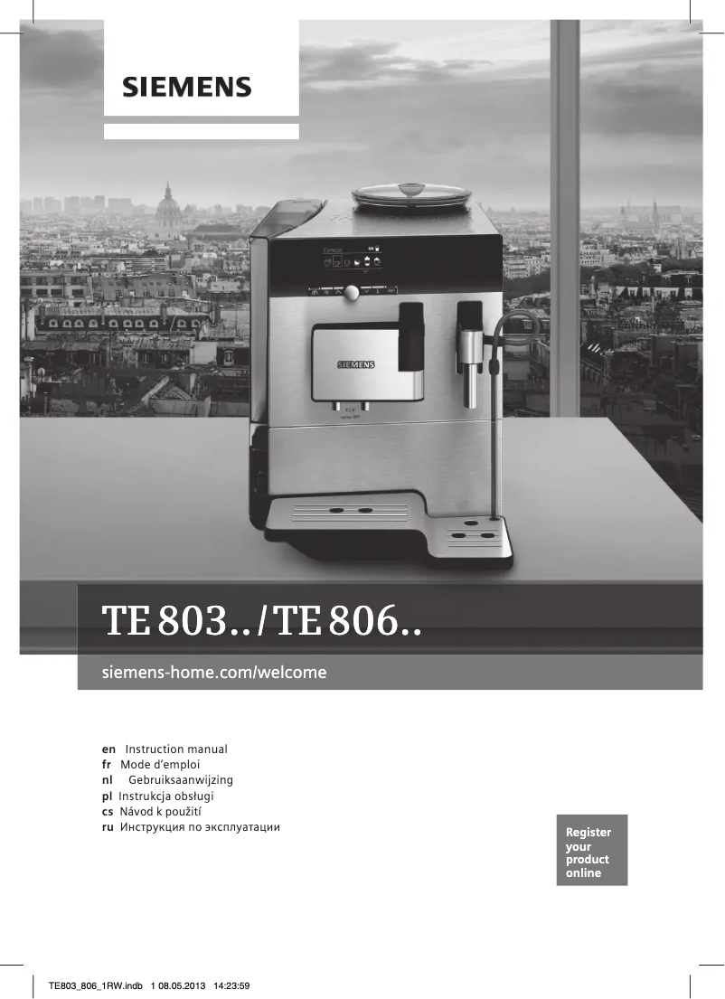 Page n°1 - Manuel utilisateur Siemens EQ.8 TE806201RW