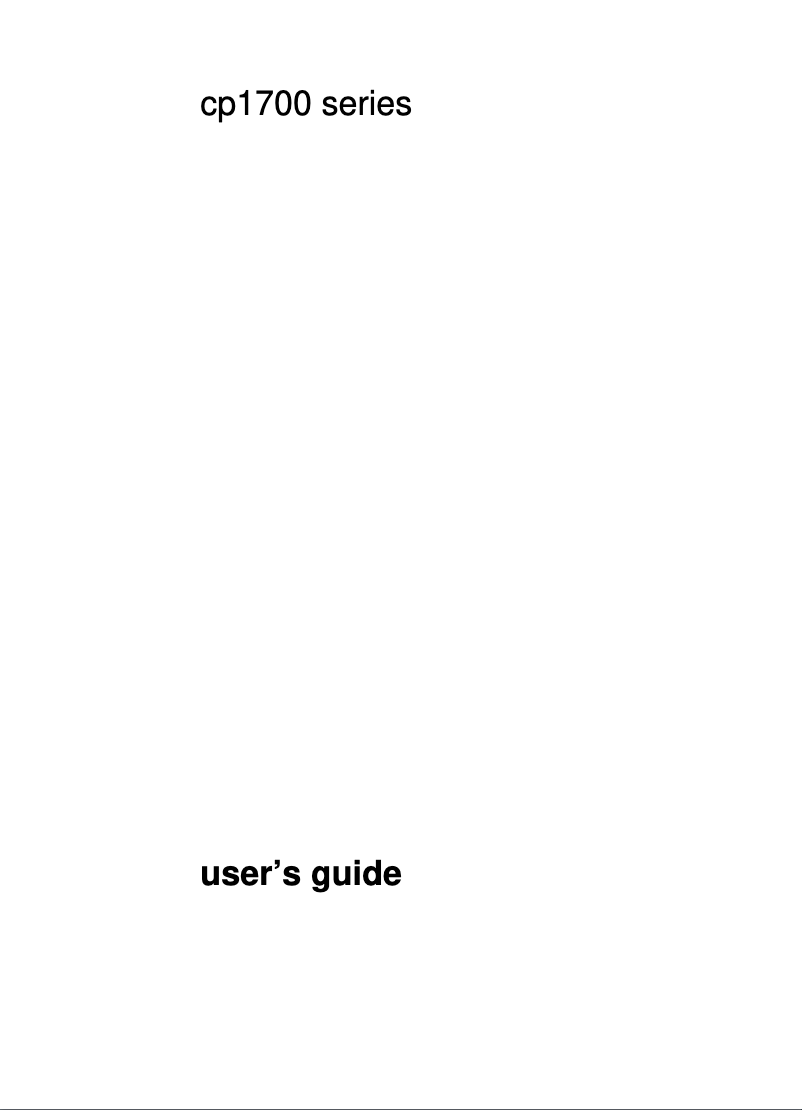 Page n°1 - Manuel utilisateur HP Color InktJet CP1700