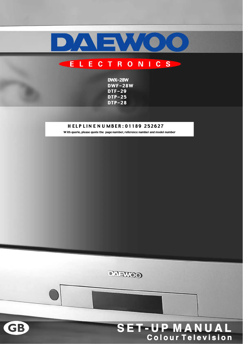 Page 1 de la notice Manuel utilisateur Daewoo DWF-28W8