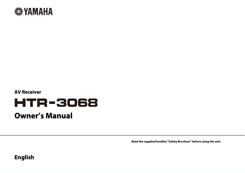 Page 1 de la notice Manuel utilisateur Yamaha HTR-3068