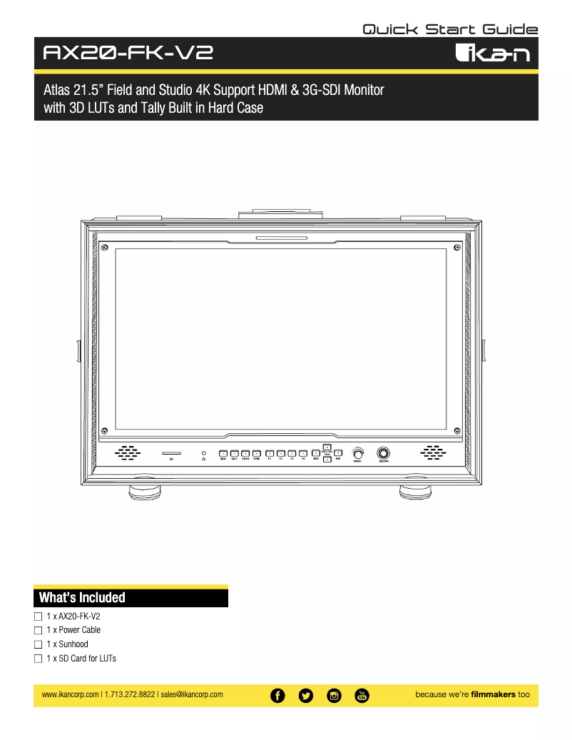 Page 1 de la notice Manuel utilisateur Ikan Atlas AX20-FK-V2