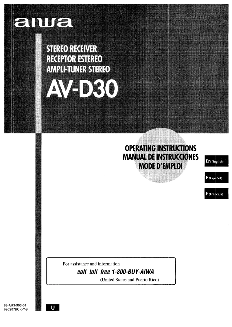 Page n°1 - Manuel utilisateur Aiwa AV-D30