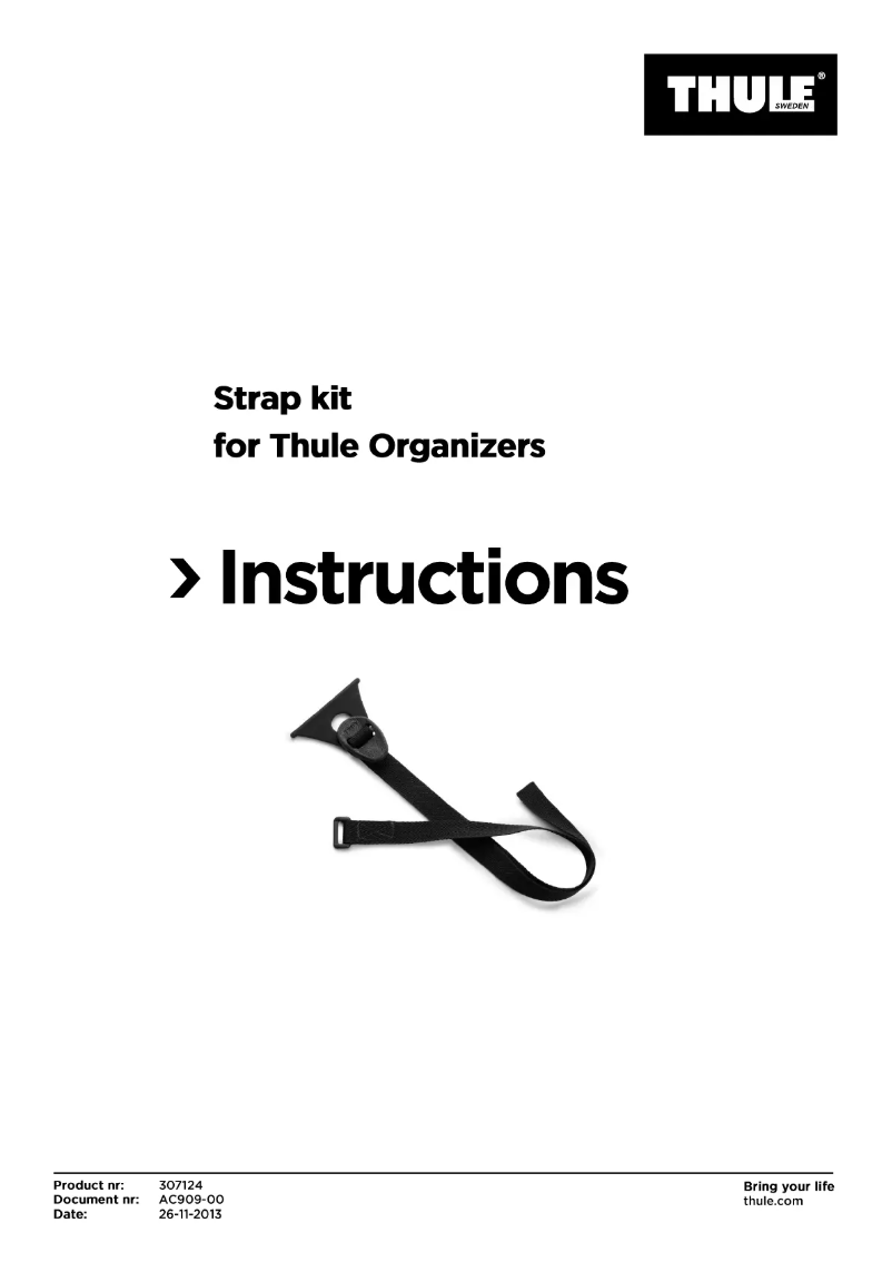 Image de la première page du manuel de l'appareil Strap Kit for Organizers