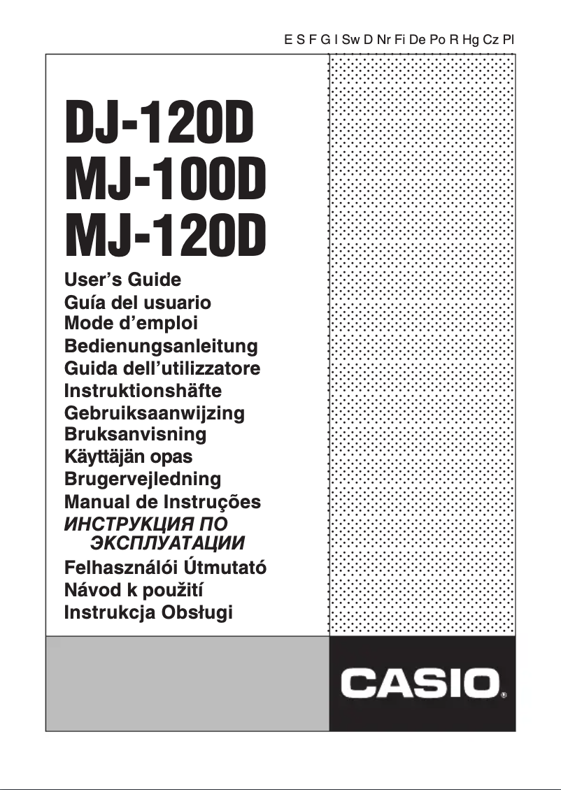 Page 1 de la notice Manuel utilisateur Casio MJ-100D