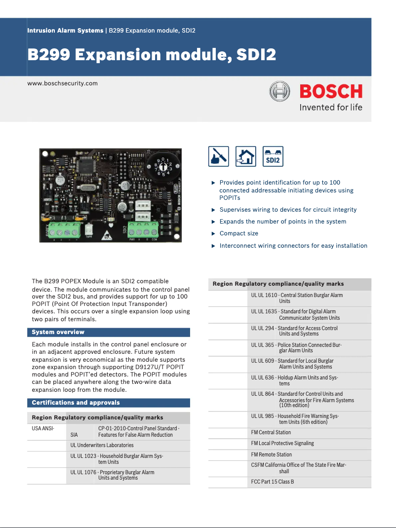 Page 1 de la notice Manuel utilisateur Bosch B299