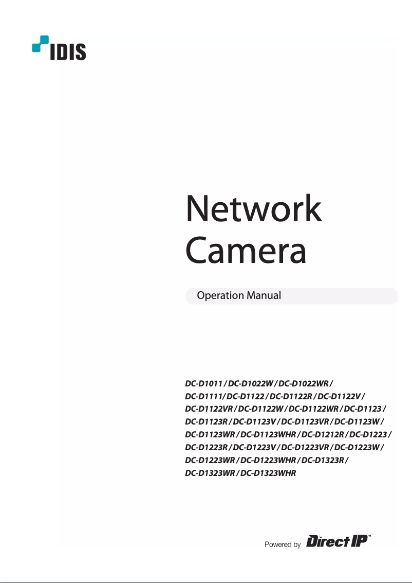 Page 1 de la notice Manuel utilisateur IDIS DC-D1123R