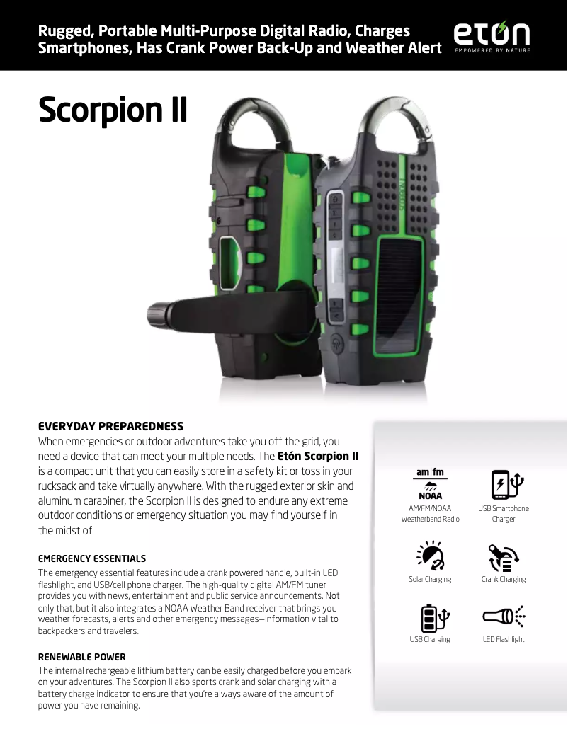 Image de la première page du manuel de l'appareil Scorpion II