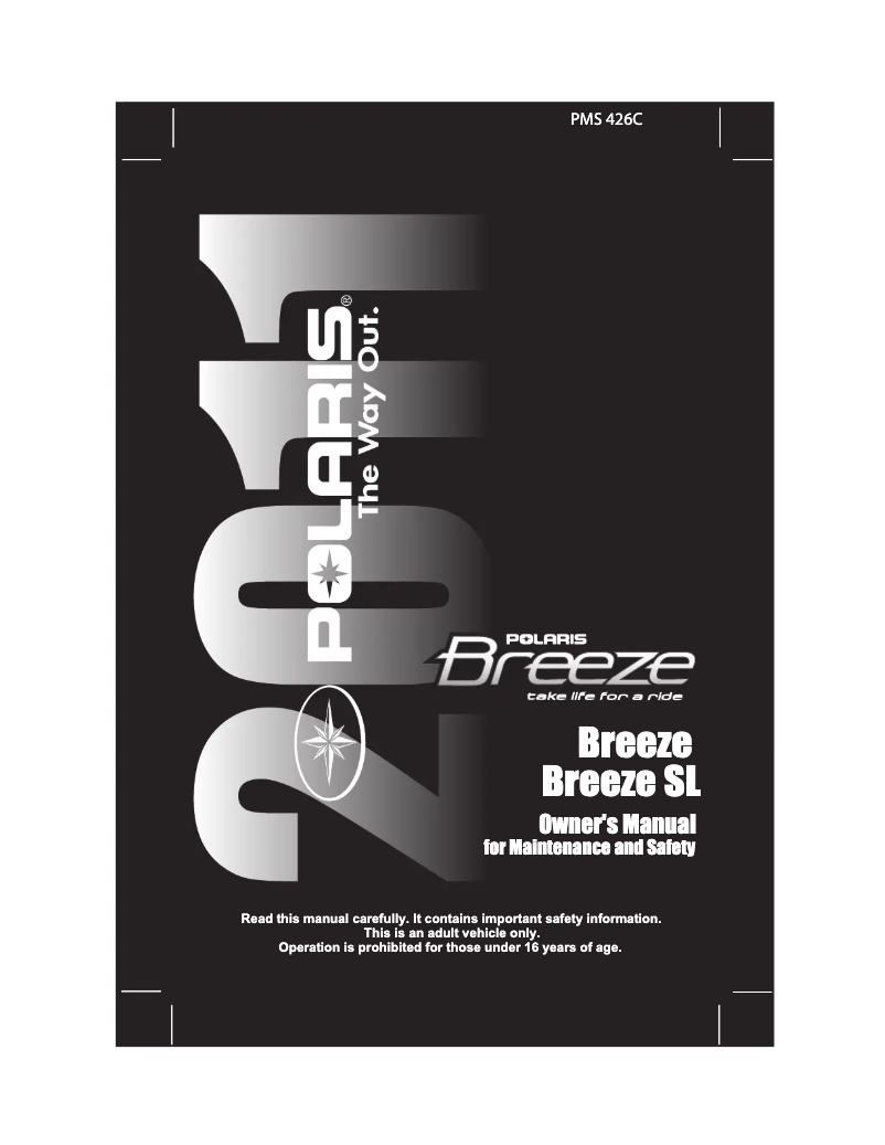 Page n°1 - Manuel utilisateur Polaris Breeze SL (2011)