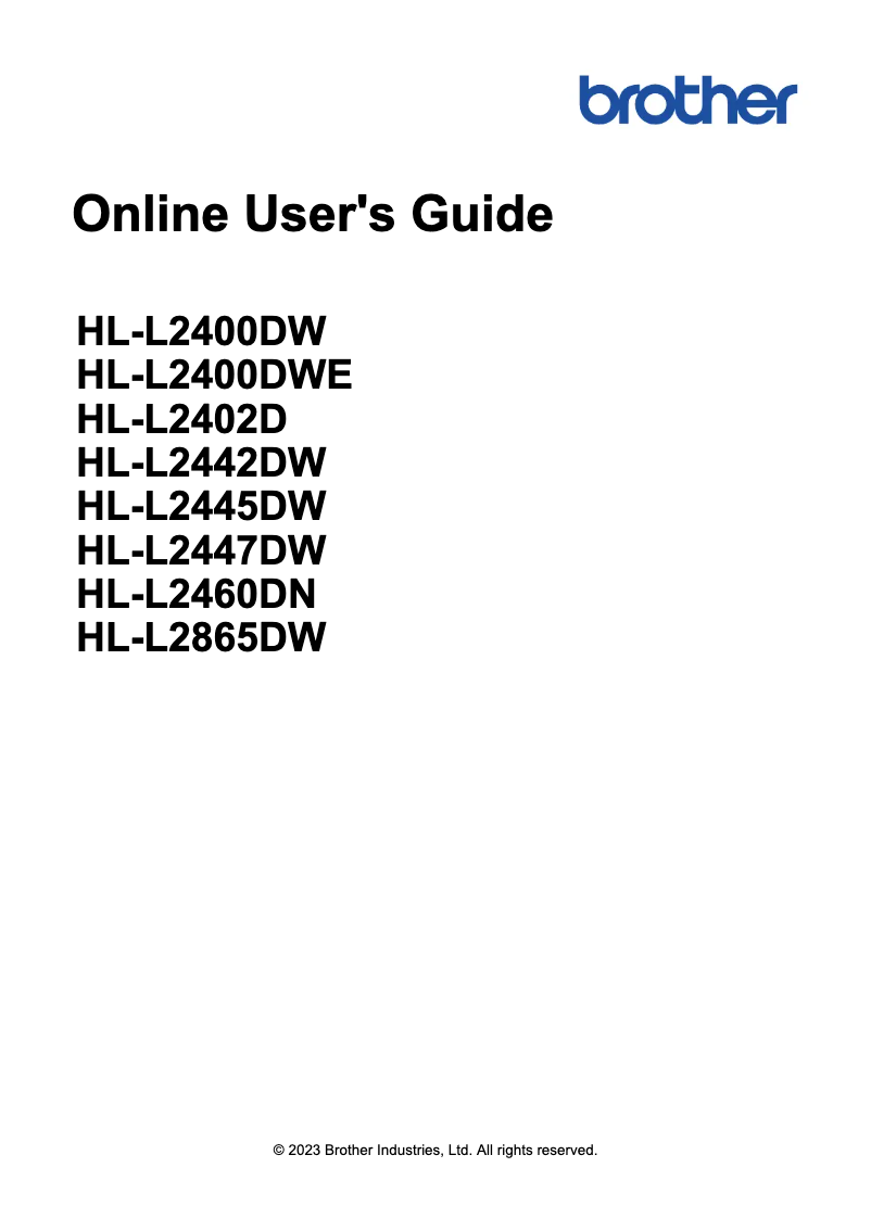 Image de la première page du manuel de l'appareil HL-L2402D