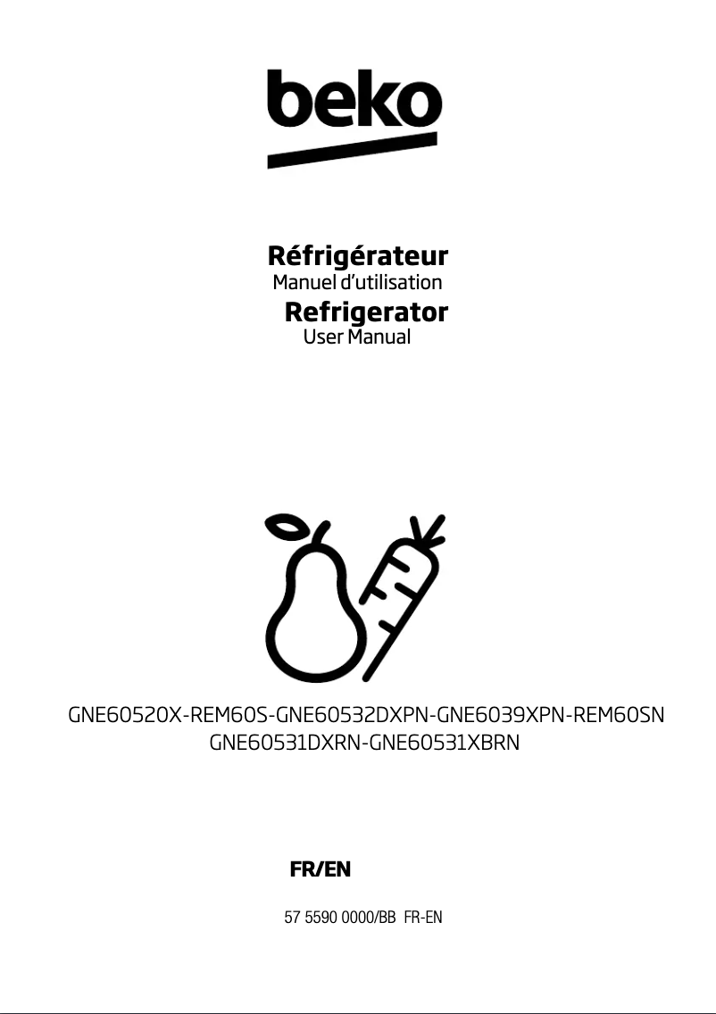 Page n°1 - Manuel utilisateur Beko GNE6039XPN