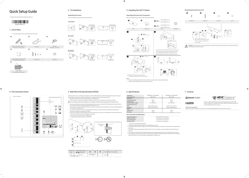 Image de la première page du manuel de l'appareil HG43AJ690YK