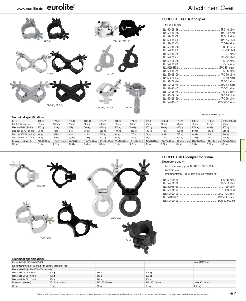 Page n°1 - Catalogue Eurolite DEC-30D